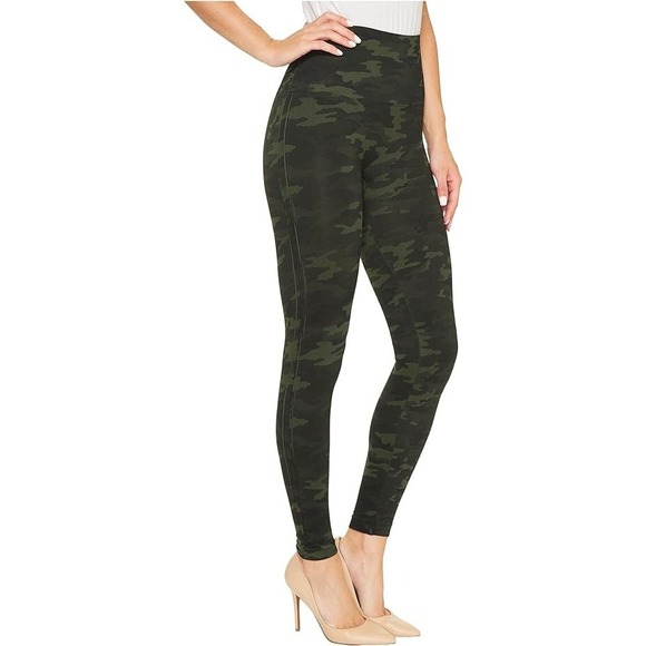 SPANX Seamless Leggings for Women Tummy Control Camo Green Size‎ Large NEW - Picture 2 of 5